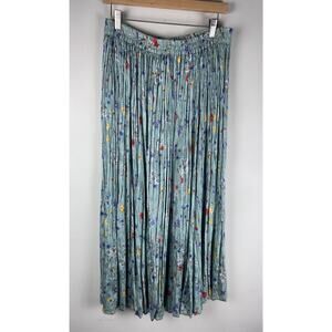 VTG Maxi Skirt Womens Small Floral Prairie Country Cottage Peasant Crinkle Boho